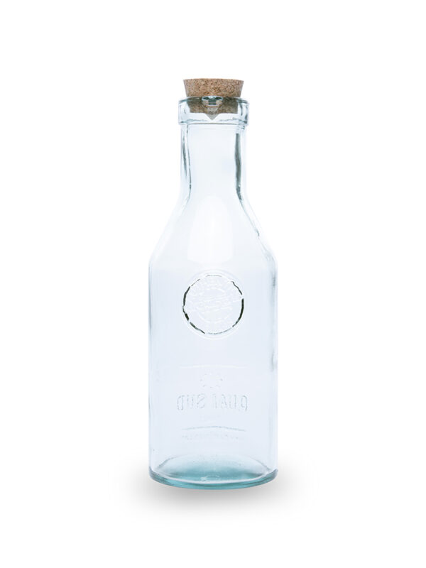Carafe cpcktail verre recyclé avec bouchon liège Quai Sud